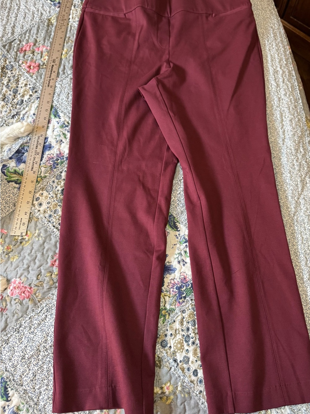 NWT Lane Bryant Ponte Straight Pants Burgundy Plus Size 20 Mid Rise
